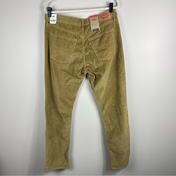 Levis Women Straight Leg 32x30 Corduroy Tan Stretch High Rise Retro Classic Pant - Picture 2 of 10